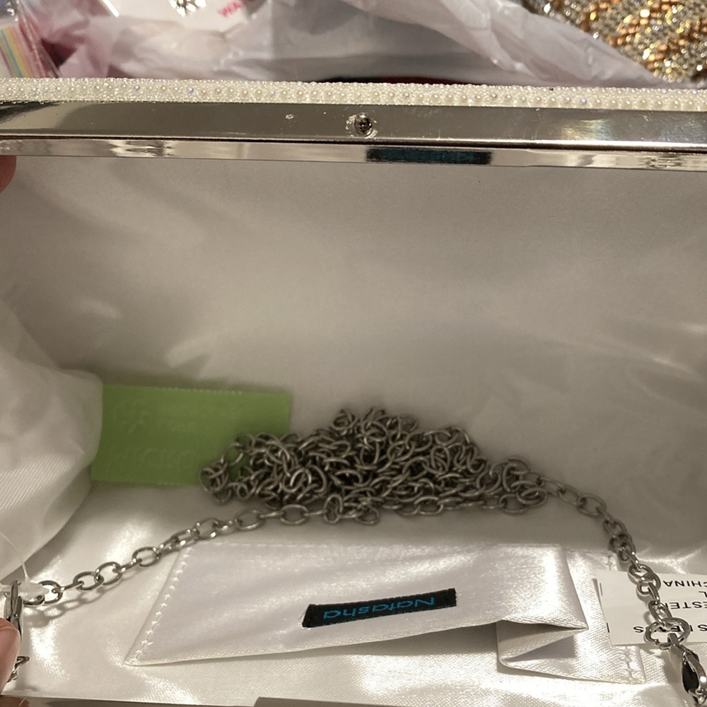 Natasha pearl rhinestone woman clutch - Picture 4 of 5